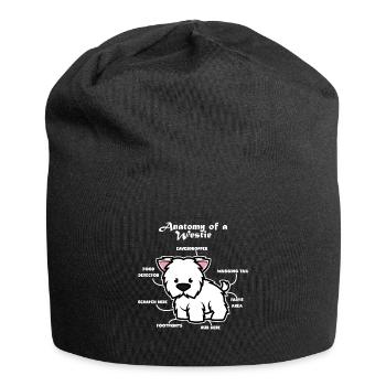 Anatomy of a west highland white terrier - Jersey Beanie - black - Front