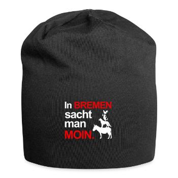 Bremen Spruch Moin Stadtmusikanten - Jersey-Beanie - Schwarz - Vorne