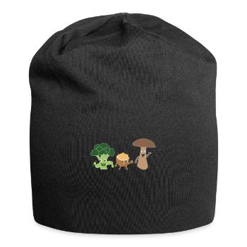 Brokkoli Walnuss Pilz Vegan Vegetarier Veganer - Jersey-Beanie - Schwarz - Vorne