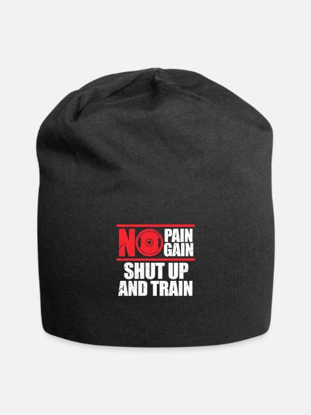 Fitness gym bodybuilding workout gym - Jersey Beanie - black