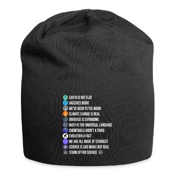Die Erde ist nicht flach Impfstoffe Work Life Facts oder Fake - Jersey-Beanie - Schwarz - Vorne
