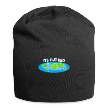 Its Flat Bro Earth Meme Conspiracy Theory Fun - Jersey Beanie - black - Front