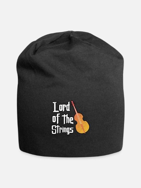 lord of the strings Kontrabass Musik Geschenk - Jersey-Beanie - Schwarz