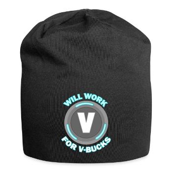 Will work for v bucks Funny Gaming Gamer design - Jersey Beanie - black - Front