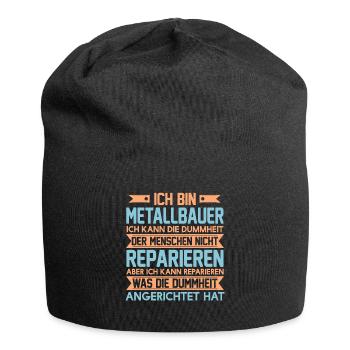 Metallbauer Metaller Metall Schweißen Schlosser - Jersey-Beanie - Schwarz - Vorne