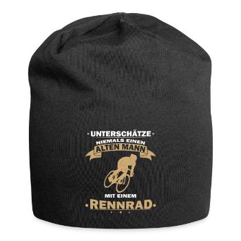 Unterschaetze niemals einen alten mann mit Rennrad - Jersey-Beanie - Schwarz - Vorne