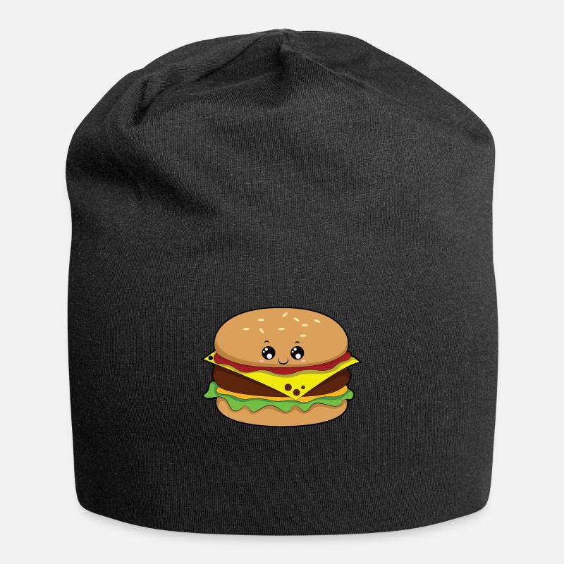 Cheeseburger burger alimentaire griller sandwich - Bonnet en jersey - noir
