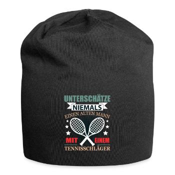 Tennis Rentner Geschenk Lustig Herren Spruch - Jersey-Beanie - Schwarz - Vorne