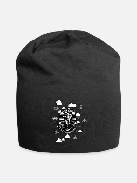 Symboles égyptiens antiques pharaon et hiéroglyphes - Bonnet en jersey - noir