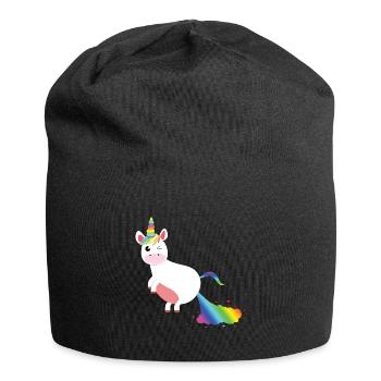 Einhorn Bunter Pups - Jersey-Beanie - Schwarz - Vorne