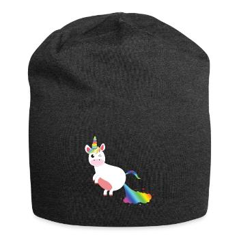 Einhorn Bunter Pups - Jersey-Beanie - Anthrazit - Vorne
