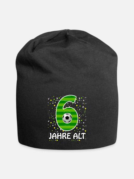 Fußball Geburtstag Geschenk Jungen Mädchen Zahl - Jersey-Beanie - Schwarz