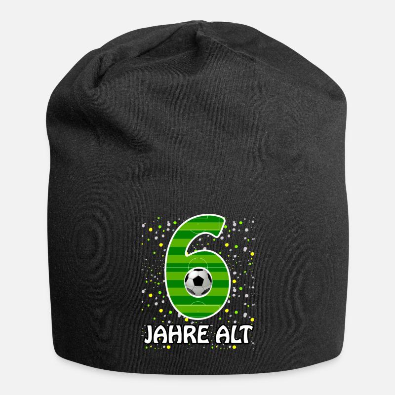 Fußball Geburtstag Geschenk Jungen Mädchen Zahl - Jersey-Beanie - Schwarz