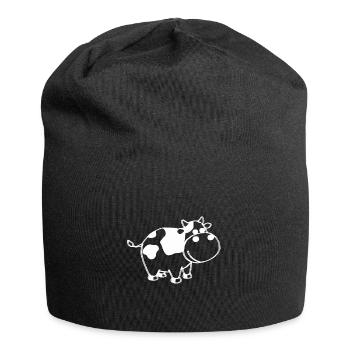 Lustige Comic Kuh mit Flecken - Jersey-Beanie - Schwarz - Vorne