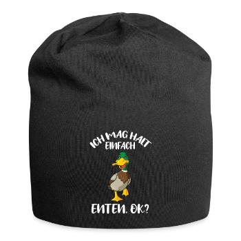 Lustig Ich mag halt Enten Okay Ente See Wasser - Jersey-Beanie - Schwarz - Vorne
