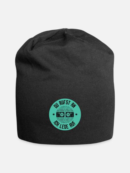 DJ Tshirt Du rufst an ich lege auf - Jersey-Beanie - Schwarz