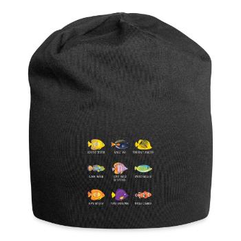 Tropical fish anemonefish angelfish - Jersey Beanie - black - Front