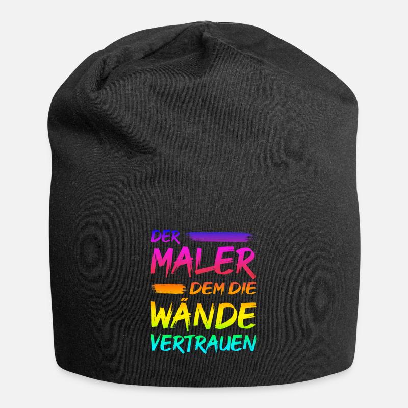 Maler Lackierer Spruch Geschenk - Jersey-Beanie - Schwarz