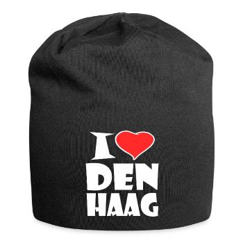 I Love Den Haag - Jersey-Beanie - Schwarz - Vorne