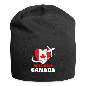 Geschenk Backpacking Geburtstag Kanada Reise Gesch - Jersey-Beanie - Schwarz - Vorne