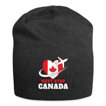 Cadeau Backpacking Anniversaire Canada Voyage Gesch - Bonnet en jersey - charbon - Devant