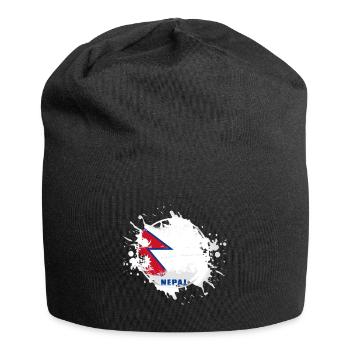 Nepal flag with blob - Jersey Beanie - black - Front