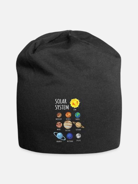 Planètes univers - Bonnet en jersey - noir