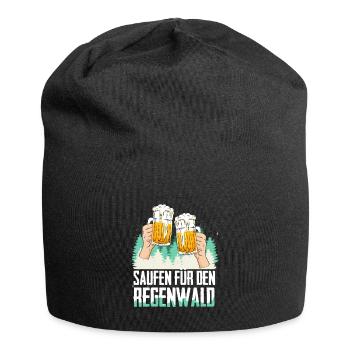 SAUFEN FÜR DEN REGENWALD Bier Sprüche T-Shirt - Jersey-Beanie - Schwarz - Vorne