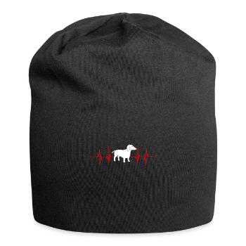 Dackel Hündchen Geschenkidee - Jersey-Beanie - Schwarz - Vorne