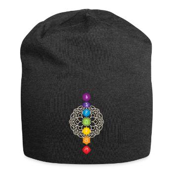 Chakra Mandala 7 Chakren Esoterik Yoga Erleuchtung - Jersey-Beanie - Anthrazit - Vorne