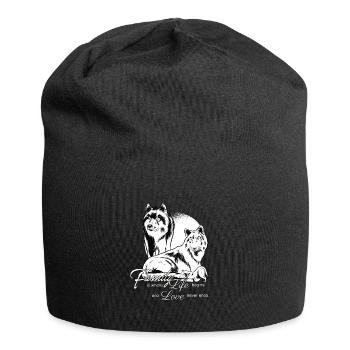 Wolf family beautiful saying - Jersey Beanie - black - Front