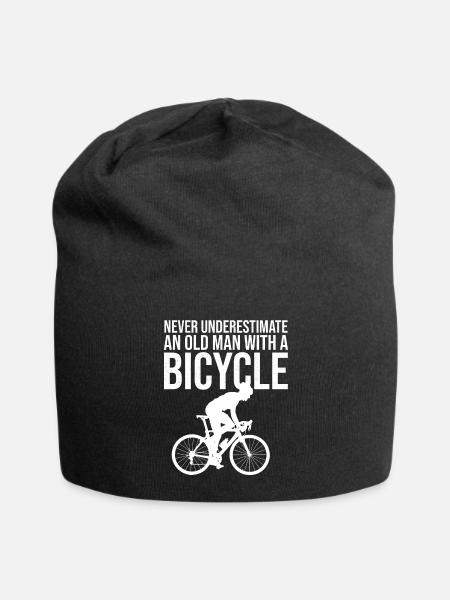 Never Underestimate An Old Man With A Bicycle Tee - Jersey-Beanie - Schwarz