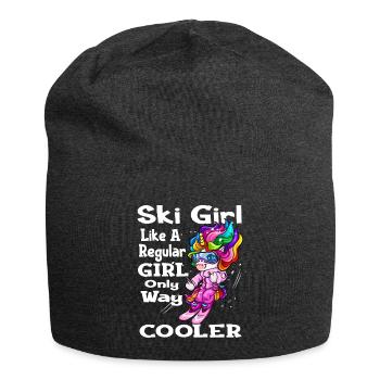 Skieur licorne ski sports d'hiver - Bonnet en jersey - charbon - Devant