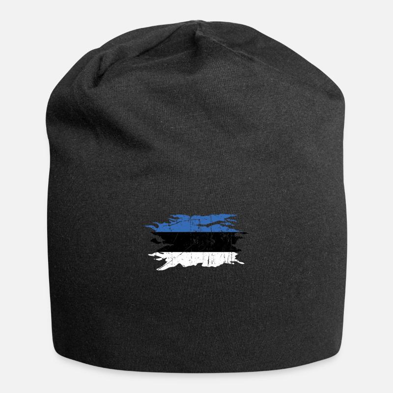 Estland - Jersey-Beanie - Schwarz