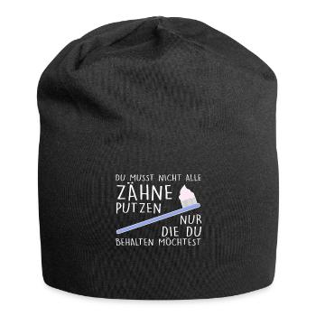 Zahnarzt Zahnärztin - Jersey-Beanie - Schwarz - Vorne