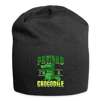 cool crocodile with saying - Jersey Beanie - black - Front