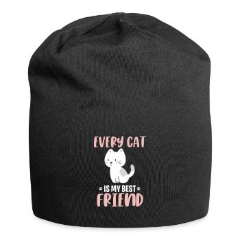 Cat best friend - Jersey Beanie - black - Front