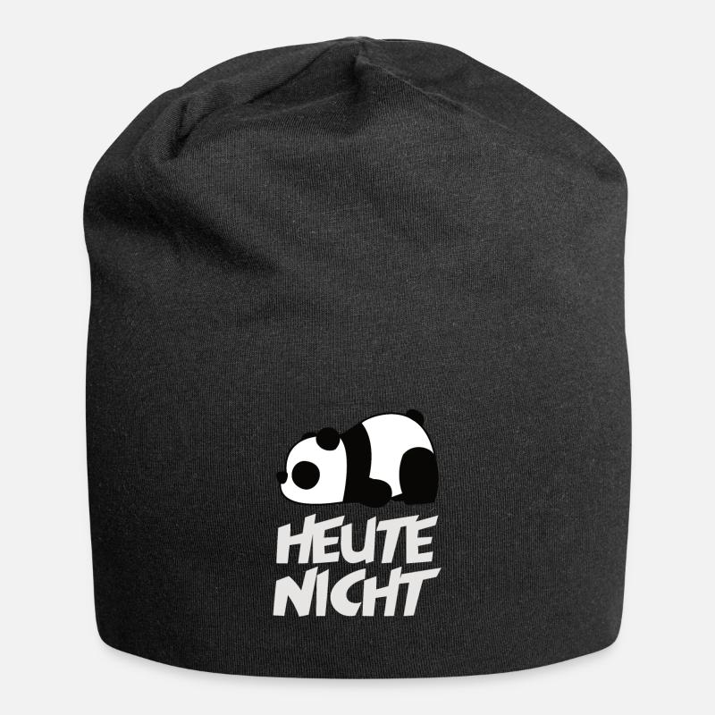 Heute Nicht Panda - Jersey-Beanie - Schwarz