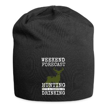 Jagen Jäger Förster Hirsch Geschenk Geschenkidee - Jersey-Beanie - Schwarz - Vorne