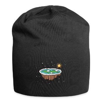 Die Erde ist eine Scheibe - Jersey-Beanie - Schwarz - Vorne
