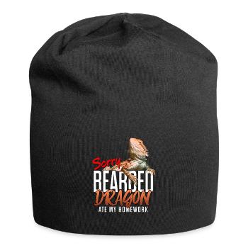Dragon barbu a mangé mes devoirs - Bonnet en jersey - noir - Devant