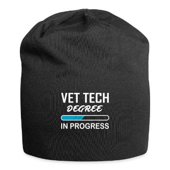 Vet Tech Degree In Progress Gift For Veterinarian - Jersey Beanie - black - Front