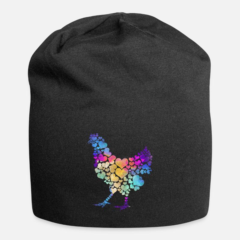 Huhn Liebe Geschenk - Jersey-Beanie - Schwarz