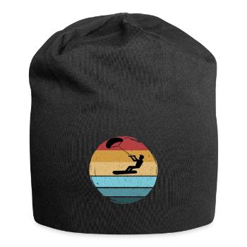 kiteboarding bunt Kitesurfen Wasser Sport Geschenk - Jersey-Beanie - Schwarz - Vorne