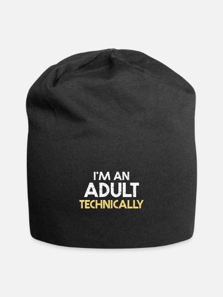 I'm An Adult Technically - Jersey Beanie - black