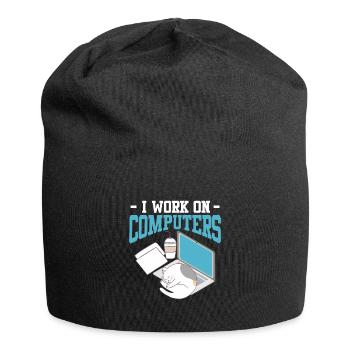 Informatik Katze Zocken Nerd Programmierer - Jersey-Beanie - Schwarz - Vorne
