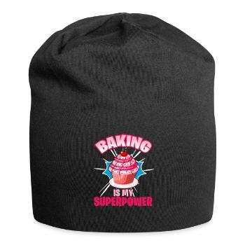 Backen Bäckerin Kuchen Gebäck Cupcake Geschenk - Jersey-Beanie - Schwarz - Vorne