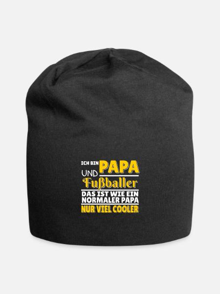 Fussball Papa Geschenk Geburt Fussballer Trainer - Jersey-Beanie - Schwarz
