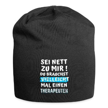 Psychologie Spruch lustig Studenten Geschenkidee - Jersey-Beanie - Schwarz - Vorne
