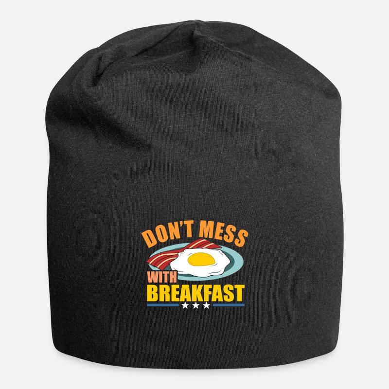 Frühstück - Jersey-Beanie - Schwarz
